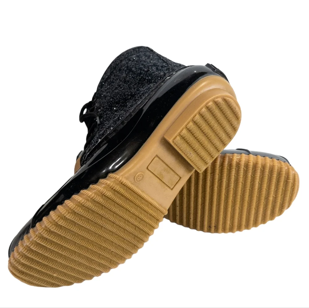 Sugar Skylar Glitter Duck Boots Black -8 - Picture 8 of 8
